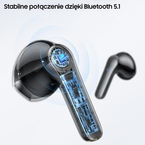 USAMS Słuchawki Bluetooth 5.1 TWS XH Series Dual mic bezprzewodowe niebieski/blue BHUXH03