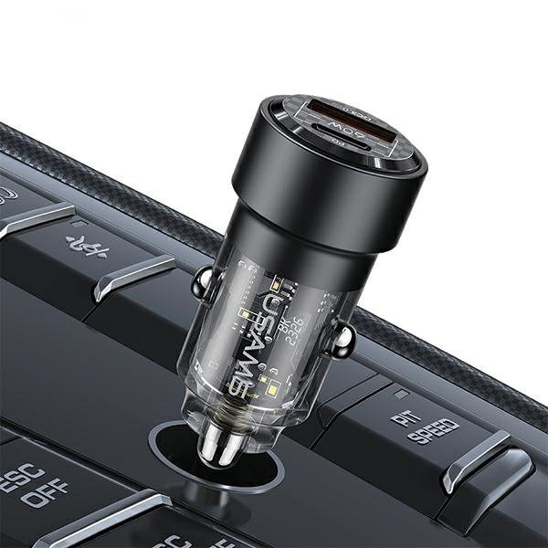 USAMS Ład. sam. C39 USB+USB-C 60WFast Charge czarny/black CC208CC01 (US-CC208)