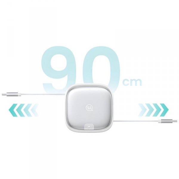 USAMS Kabel rozwijany 3w1 z pudełkiemMicroUSB/USB-C/Lightning 60W srebrny/silver SJ650USB02 (US-SJ650)