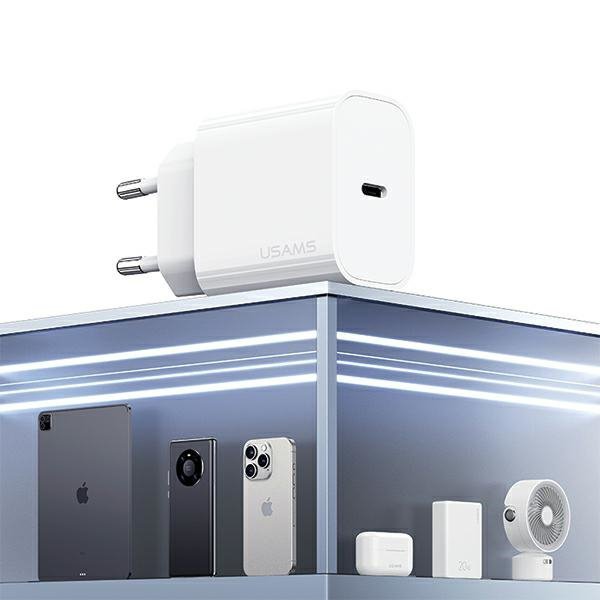 USAMS Ład. siec. 1xUSB-C T65 PD20W(only head) PD Fast Charging biały/white CC226TC01 (US-CC226)