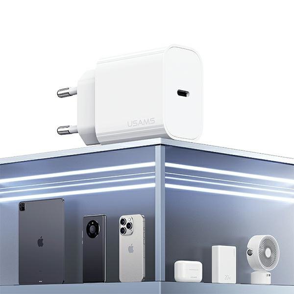 USAMS Ład. siec. 1xUSB-C T65 PD20W (only head) PD Fast Charging biały/white CC226TC01 (US-CC226)