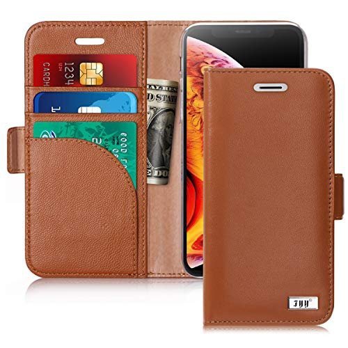 FYY Etui book case wallet - iPhone X/XS (brązowy)