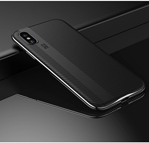 ETUI CARBON FIBER CASE HYBRID - iPhone X / XS (silver)