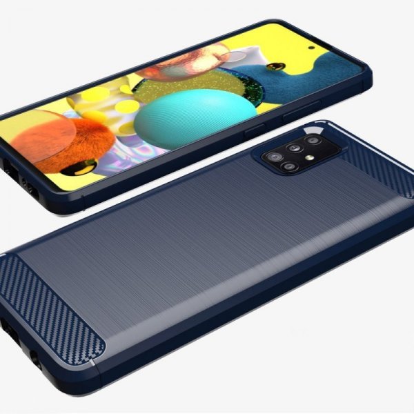 Carbon Case elastyczne etui pokrowiec Samsung Galaxy A71 5G czarny