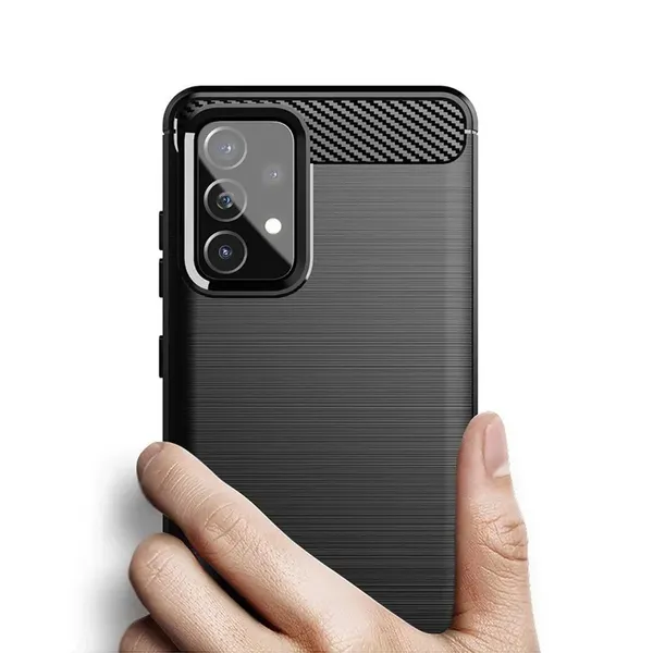 Carbon Case elastyczne etui pokrowiec Samsung Galaxy A72 4G/5G czarny