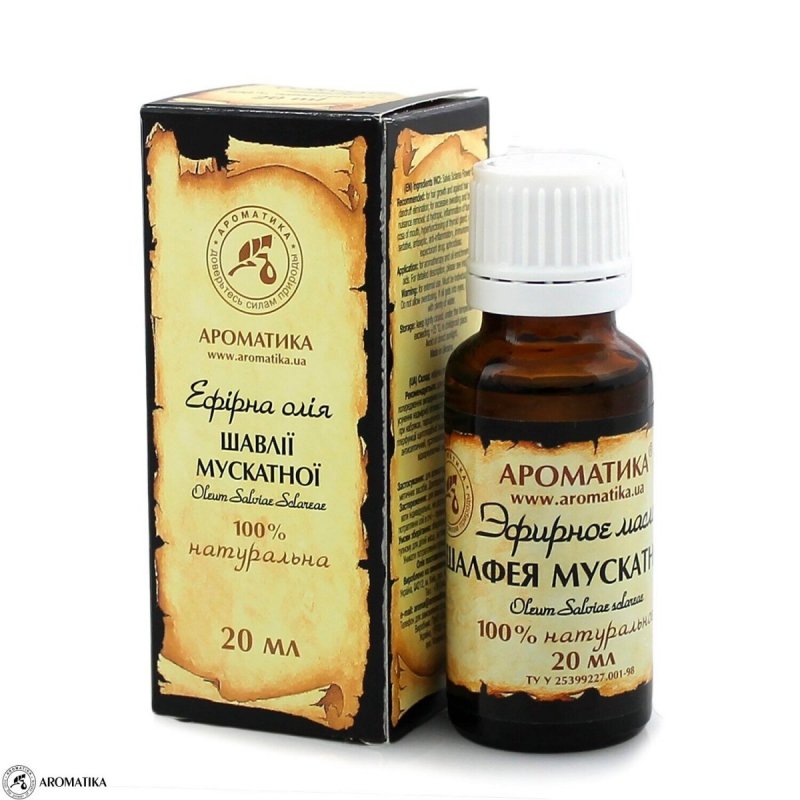 Olejek z Szałwii Muszkatołowej, 100% Naturalny, Aromatika, 20ml