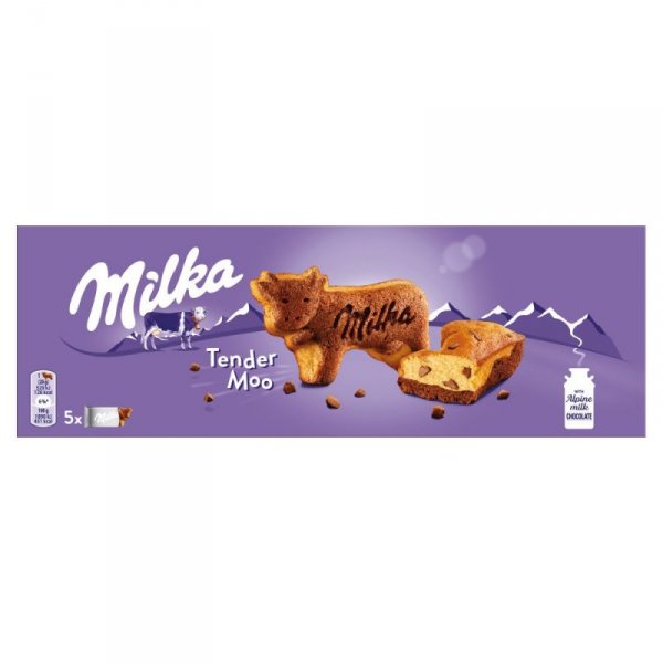 Milka Tender Moo Ciastko biszkoptowe z kawałkami czekolady mlecznej 140 g