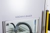 Laser-marking cabinet with automatic door and motorized axis