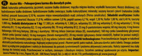 JOSERA JosiDog Master Mix - sucha karma dla psa - 15 kg