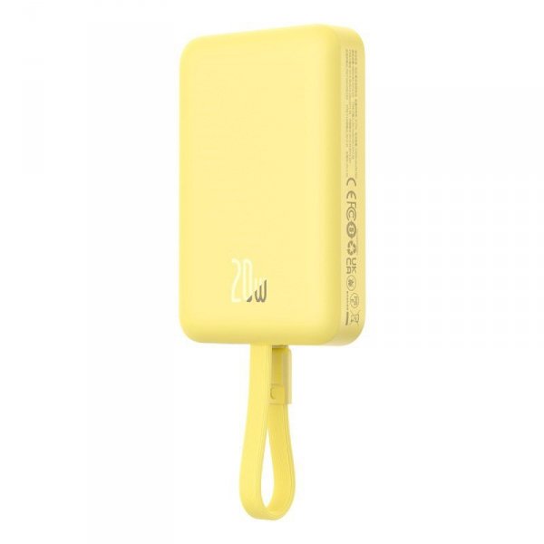 Powerbank Baseus Magnetic Mini Air Wireless 10000mAh 20W+kabel USB C-USB C (żółty)