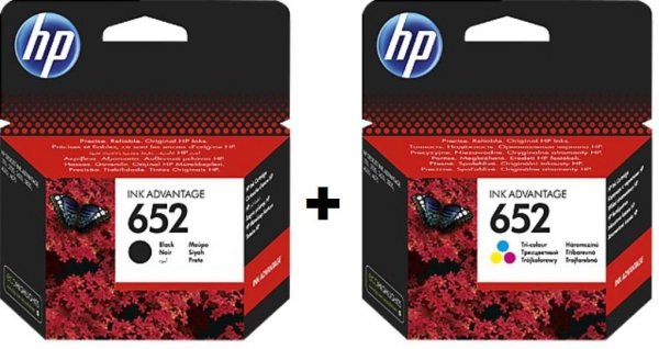 KOMPLET HP652 CZARNY + HP 652 KOLOR FV K-ce