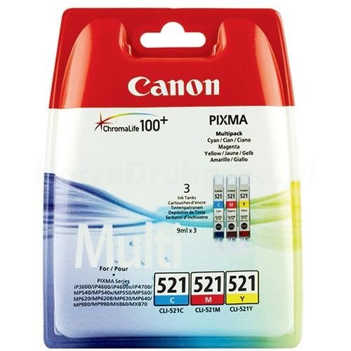 Zestaw tuszy Canon CLI-521CMY 3 kolory oryginalny