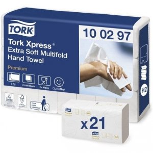 Ręcznik ZZ TORK 21,2x34cm (21x100) H2 biały 2w celuloza PREMIUM Extra SOFT 100297