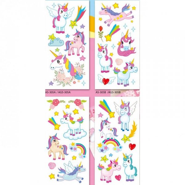 Naklejki z brokatem JEDNOROŻCE mix CLA13 BREWIS