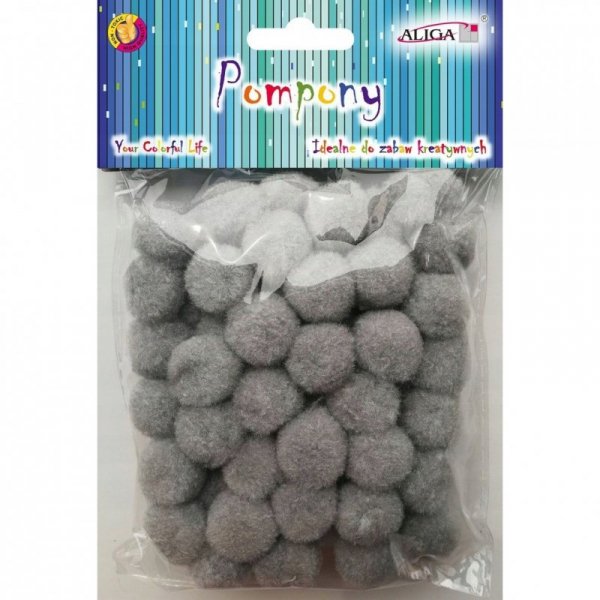 Pompony POM-411 szary 2cm op.60szt. ALIGA