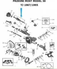 Półoś napędowa lewa z ABS rozłączlna 4874307 Wrangler 91-95 