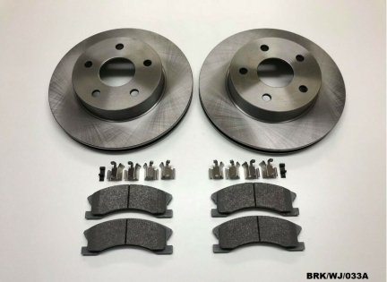 2 x Front Disc & CERAMIC Pads for Jeep Grand Cherokee WJ 1999-2004 BRK/WJ/033A