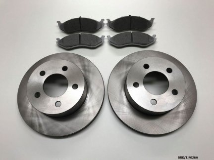 2 x Front Brake Disc & CERAMIC Pads for Jeep Wrangler 1990-1999 BRK/TJ/026A