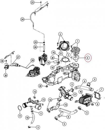 Uszczelka zaworu EGR 68027590AA Liberty 08-10 2.8 crd