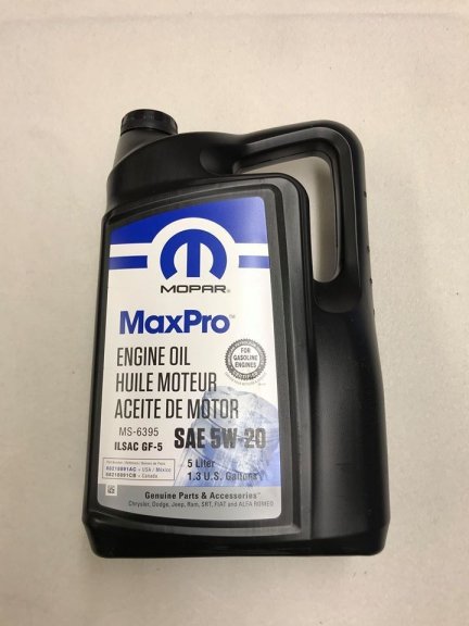 5W20 Mopar Engine Oil 5L 68218891AC MS-6395 for Jeep Chrysler Dodge