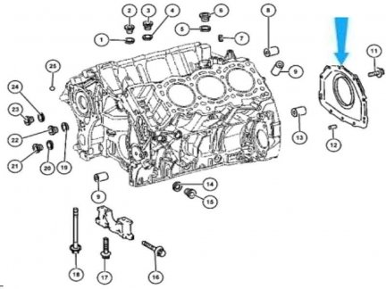 Simering tylny wału 3,0CRD Grand Cherokee 68006028aa 2005-2006