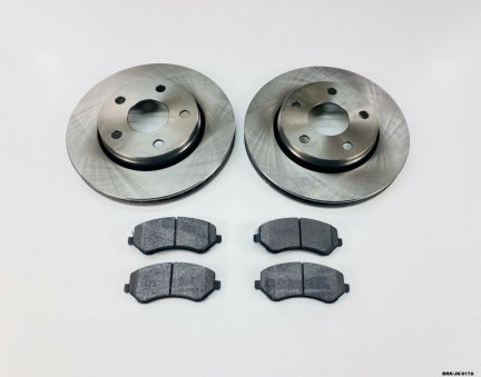 2 x Front Brake Disc & Brake Pads for Jeep Wrangler JK 2007-2018 BRK/JK/017A