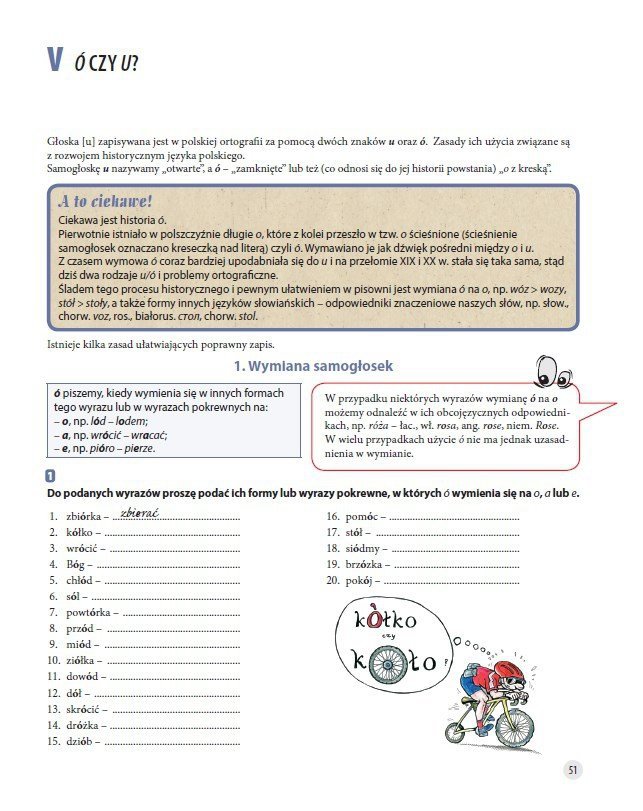 Klasa 5 ćwiczenia Język Polski Ortografia polska w ćwiczeniach dla obcokrajowców - Ćwiczenia - Polski