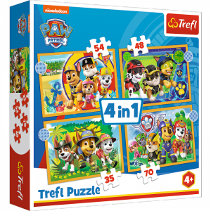 Puzzle 4w1 (35,48,54,70) Wakacyjny Psi Patrol 34395