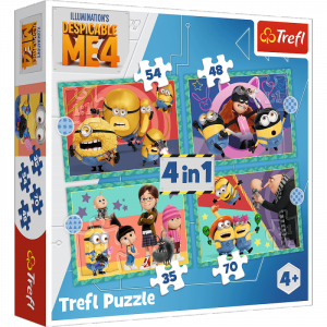 Puzzle 4w1 Zwariowane Minionki 34648