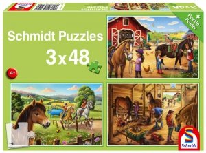 Puzzle 3x48 Konie 112942