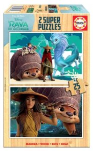 Puzzle 2x25 Raya i ostatni smok drewniane 110524