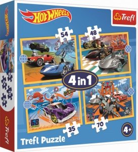 Puzzle 4w1 - Pojazdy Hot Wheels 34627