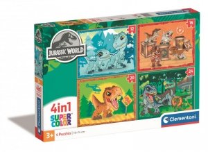 Puzzle 4 w 1 Super kolor. Jurassic World