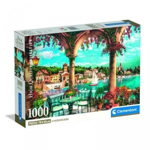 Puzzle 1000 elementów. Compact  Balcony view of Lake Como