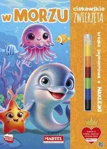 Kolorowanka z kredką i naklejkami. Ciekawskie zwierzęta. W morzu