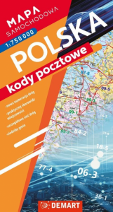 Polska. Mapa kodów pocztowych 1:715 000