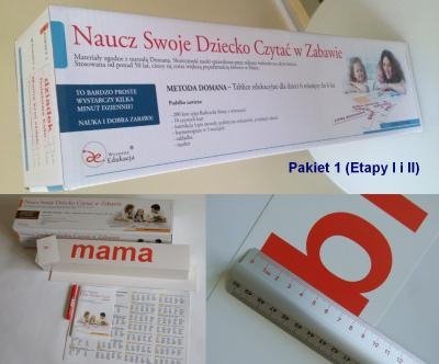 Język polski 1 etapy 1 i 2. Nauka czytania metodą Domana. Pojedyncze słowa oraz wyrażenia dwuwyrazowe