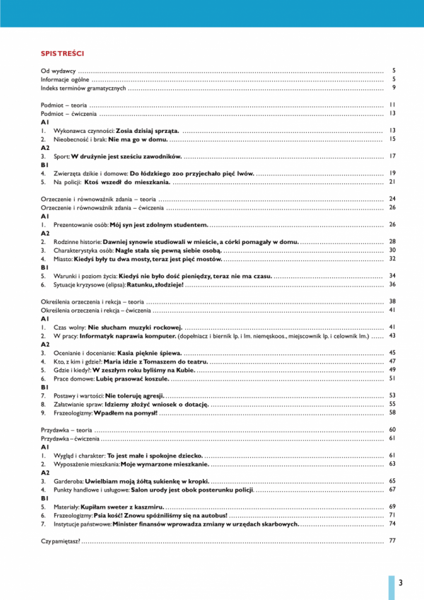 Gramatyka dla praktyka III. Składnia. Ćwiczenia gramatyczne z języka polskiego dla obcokrajowców na poziomie A1, A2, B1