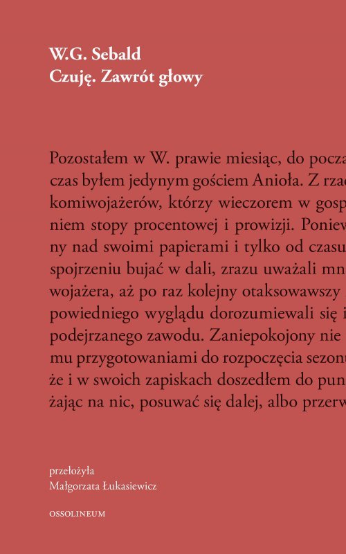 Czuję. Zawrót głowy Sebald