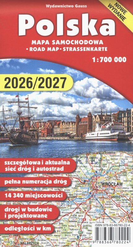 Polska. Mapa 1:700 000 wyd. 2026/2027