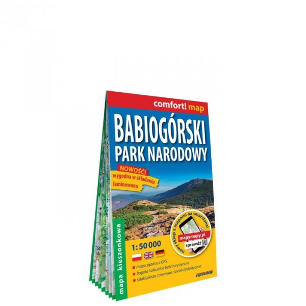 Babiogórski Park Narodowy mapa turystyczna 1:50 000 laminat midi 2023
