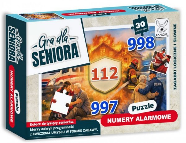 Gra dla Seniora Puzzle Numery Alarmowe