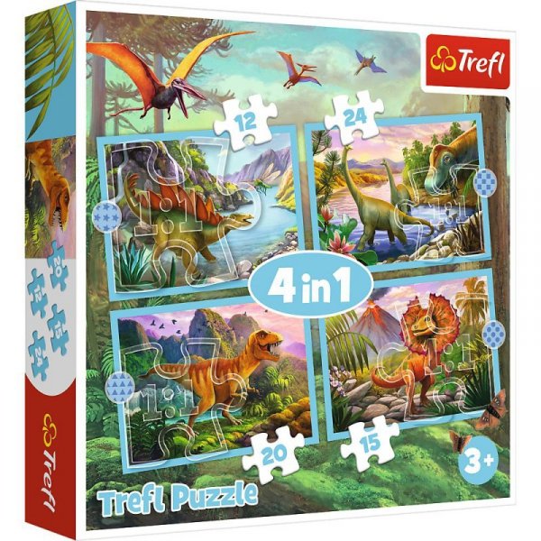 Puzzle 4w1. Wyjątkowe dinozaury