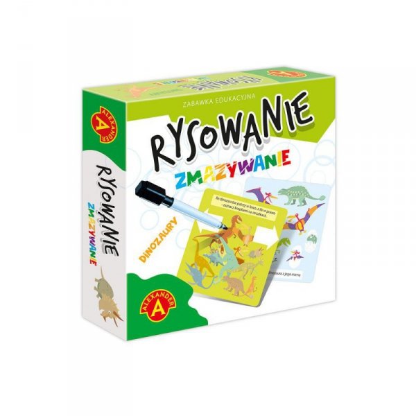 Rysowanie zmazywanie. Dinozaury.