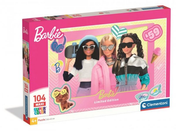 Puzzle 104 elementów. Maxi. Super kolor. Barbie