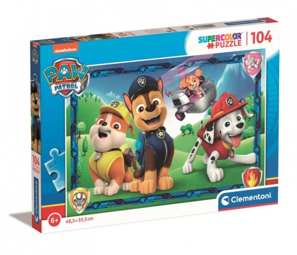 Puzzle 104 elementów. SUPER KOLOR Paw Patrol
