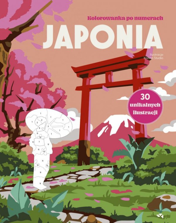 Japonia. Kolorowanka po numerach