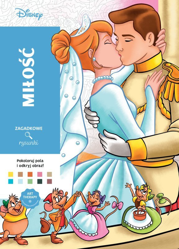 Miłość. Kolorowanka antystresowa Disney. Zagadkowe rysunki