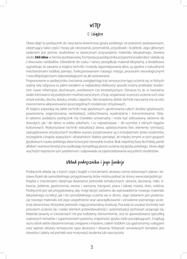 Słowo daję! Ćwiczenia leksykalne z języka polskiego jako obcego na poziomie A1