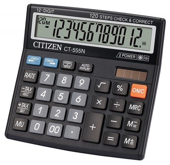 CITIZEN Kalkulator CT555N 12-cyfrowy wyświetlacz